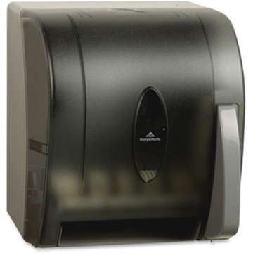 Picture of Georgia Pacific Push Paddle Roll Towel Dispenser Translucent Smoke