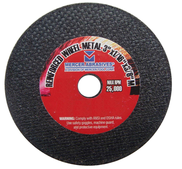 Picture of Mercer H. D. Cut Off Wheel  3" x 1/16" x 3/8" 100/pack