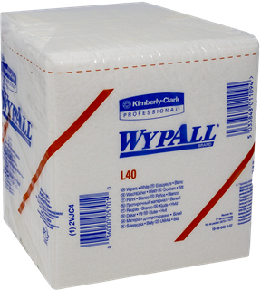 Picture of DRC Quarter Fold White Wipers, Wypall L40 Hvy Wht 1008 (18 x 56) cs 