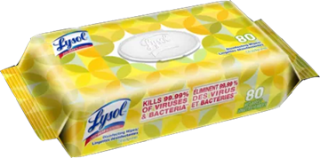Picture of Lysol Disinfecting Wipes, Lemon Lime Flat Pack 80 wipes/pack 6 packs/case