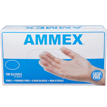 Picture of Ammex Vinyl Exam Gloves, Powder Free - Multiple Sizes