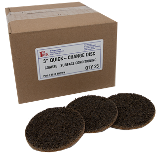 Picture of Coarse-Brown Quick ChangeAbrasive Discs 3" dia. 25/pack