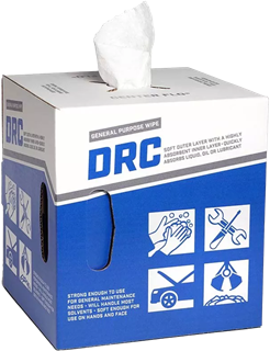 Picture of DRC White Wiper Popup Box 9" x 14" 325'/roll 4 Boxes/case