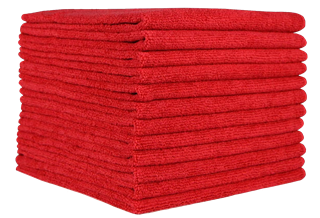 Picture of Microfiber Towels Plush Red 15" x 25" 380gsm 12/pack 12pk/cs