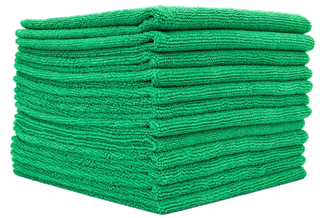 Picture of Microfiber Towels Plush Green 15" x 25" 380gsm 12/pack 12pk/cs