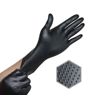 Picture of 7 mil BoldMAX Black Nitrile Gloves Exam Grade Medium 10x100/case