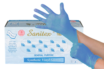 Picture of Blue Vinyl Gloves Powder Free - Multiple Sizes