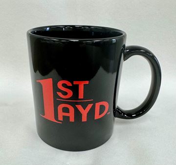 Picture of 11 oz Ceramic Coffee Mug Black w/Red 1st Ayd Imprint