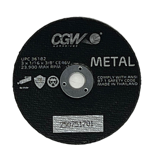 Picture of High Speed Ceramic Cut-Off Wheel 3" x 1/16" x 3/8 Arbor ; 50/Box