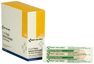 Picture of Plastic Strip Bandages 1" x 3" - 100/Box