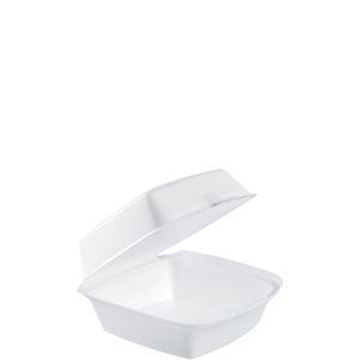 Picture of Dart Foam Hinged (Non-Perf) 6" Large Sandwich 4/125 /cs  5 7/8"x 6" x 3"