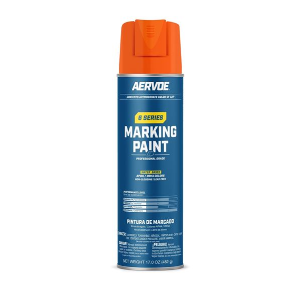 Picture of Aervoe Fluorescent Orange InvertedTip Spray Paint 12 x17 oz/cs